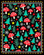 Red White Fly Agaric Christmas Tree Rug
