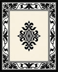 Classic Black and Cream Floral Centerpiece Rug