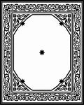Black White Ornate Eight-Sided Frame Rug