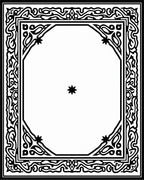 Black White Ornate Eight-Sided Frame Rug