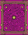 Vivid Pink Maze Geometric Diamond Rug