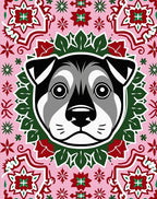 Pink Floral Dog Centered Mandala Rug