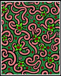 Whimsical Candy Cane Holly Swirl Rug