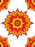 Fiery Red Yellow Starburst Mandala Rug
