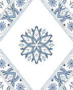 Blue White Porcelain Mandala Floral Rug