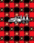 Red Black Buffalo Truck Trees Rug
