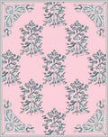 Art Nouveau Pink Floral Bordered Rug