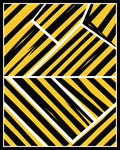 Bold Yellow Black Diagonal Stripe Rug