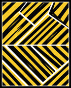 Bold Yellow Black Diagonal Stripe Rug