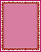 Crimson Floral Edge Pink Field Rug