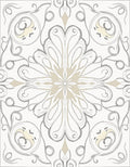 Gentle Ivory Gray Floral Scrollwork Rug