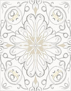 Gentle Ivory Gray Floral Scrollwork Rug
