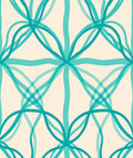 Turquoise Intertwined Ribbon Lattice Rug