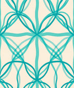 Turquoise Intertwined Ribbon Lattice Rug