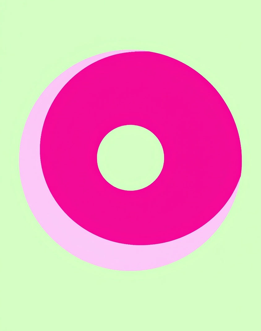 Vivid Pink Double Circle Overlay Rug
