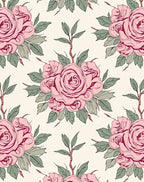 Vintage Pink Rose Floral Bouquet Rug