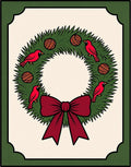 Festive Cardinal Wreath with Bow Rug