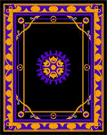 Ornate Purple Orange Geometric Mandala Rug