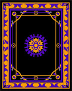 Ornate Purple Orange Geometric Mandala Rug