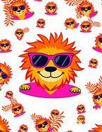 Cool Lion Sunglasses Tropical Ferns Rug