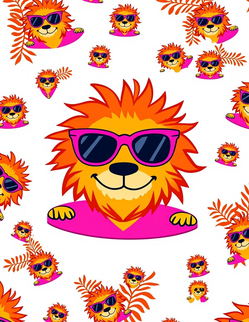 Cool Lion Sunglasses Tropical Ferns Rug