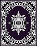 Deep Plum Classic Floral Medallion Rug