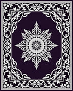 Deep Plum Classic Floral Medallion Rug
