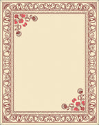 Art Nouveau Red Floral Cream Rug