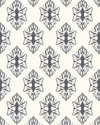 Dark Gray Classic Damask Repeating Floral Rug