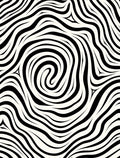 Monochromatic Black White Swirl Stripes Rug