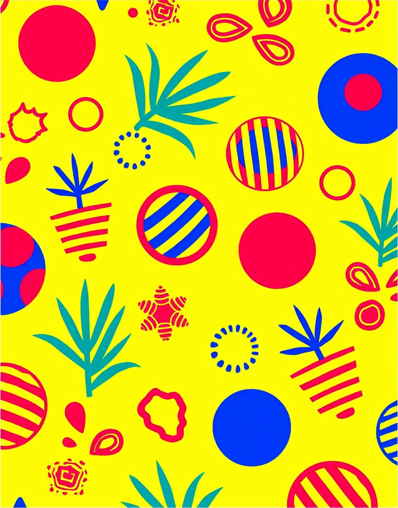 Vibrant Yellow Bold Abstract Circles Rug
