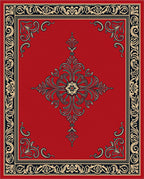 Crimson Vintage Floral Medallion Rug