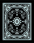 Pale Blue Ornamental Floral Medallion Rug