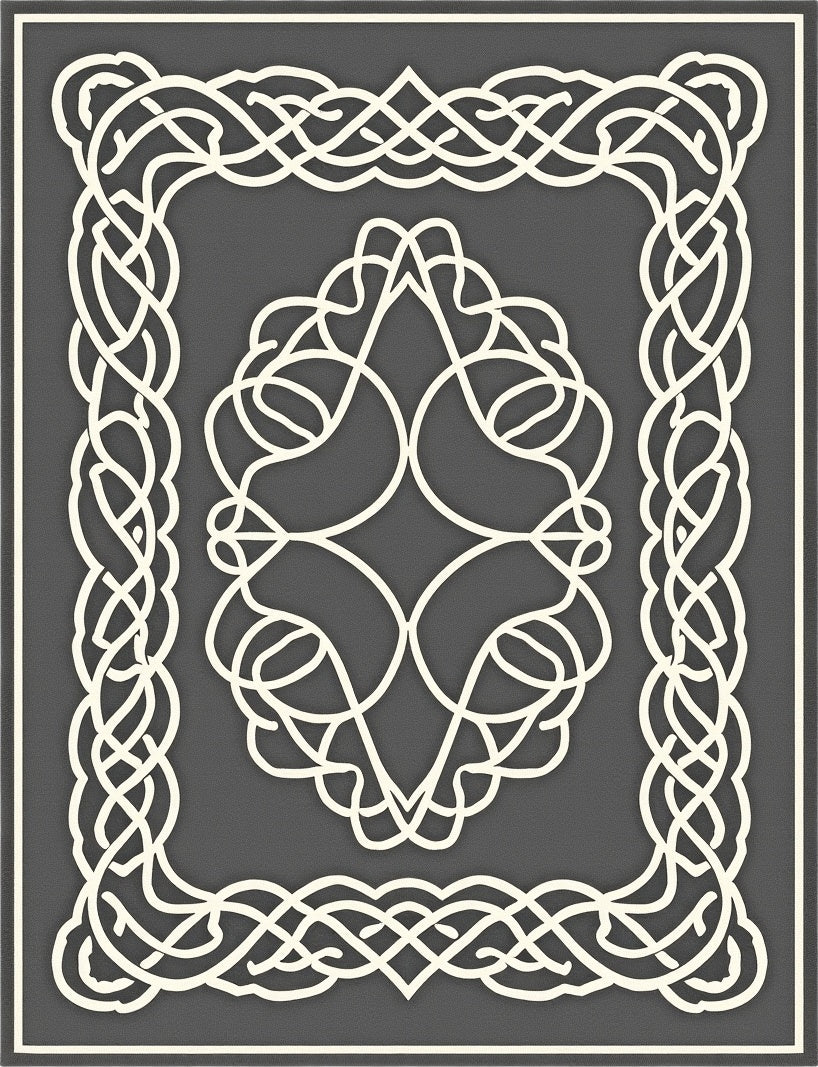 Cream Intertwined Celtic Knot Border Rug