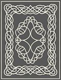 Cream Intertwined Celtic Knot Border Rug