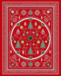 Festive Red Christmas Tree Ornament Rug