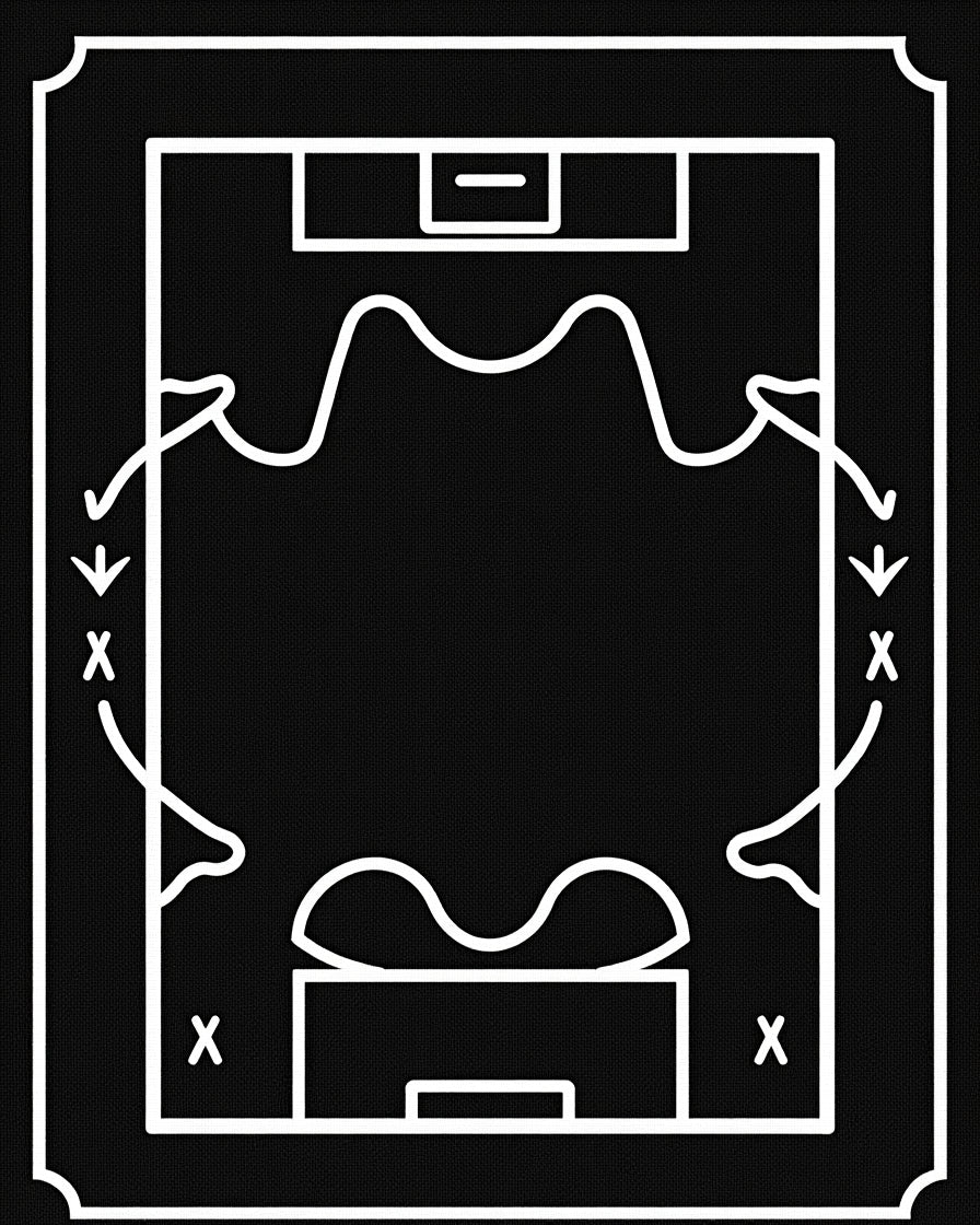 Black White Abstract Line Art Court Rug