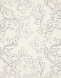 Elegant Gray Flourish Scrollwork Rug
