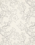 Elegant Gray Flourish Scrollwork Rug