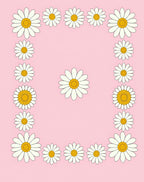 Vintage Pink Daisy Border Rug