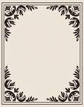 Elegant Dark Floral Corner Border Rug