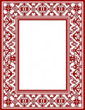 Crimson Intricate Floral Frame Rug