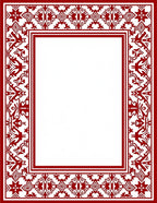 Crimson Intricate Floral Frame Rug