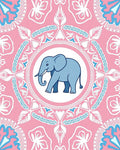Pink Elephant Mandala Rug
