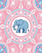 Pink Elephant Mandala Rug