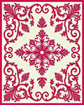Vibrant Cherry Blossom Scroll Work Rug