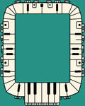 Ivory Black Keyboard Border Rug