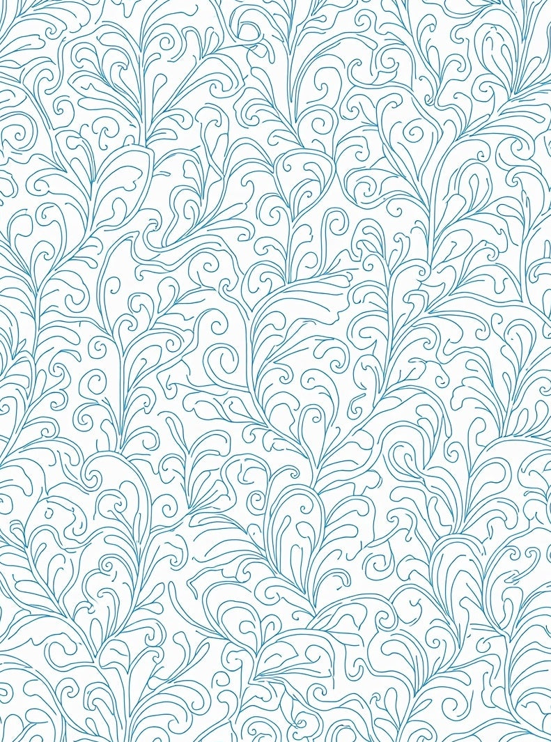 Teal Swirling Vine Flourish Rug