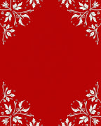 Elegant Crimson Floral Corner Overlay Rug