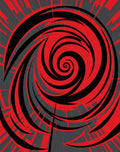 Bold Red Swirling Cyclone Graphic Rug